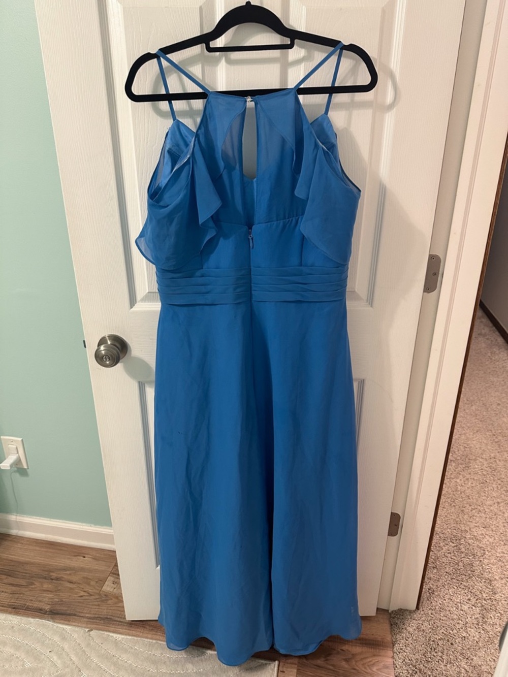 Azazie Dakota Chiffon Bridesmaid Dress - Blue Jay - Picture 8 of 10